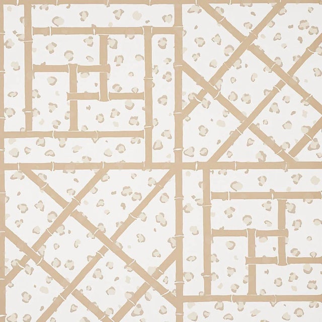 Sample - Schumacher X Cristina Buckley Fancy Beast Wallpaper in Sand For Sale