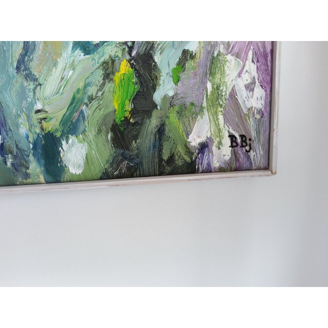 Floral Abstract Impressionist Swedish Painting by Bente Bjerregaard For Sale - Image 11 of 17