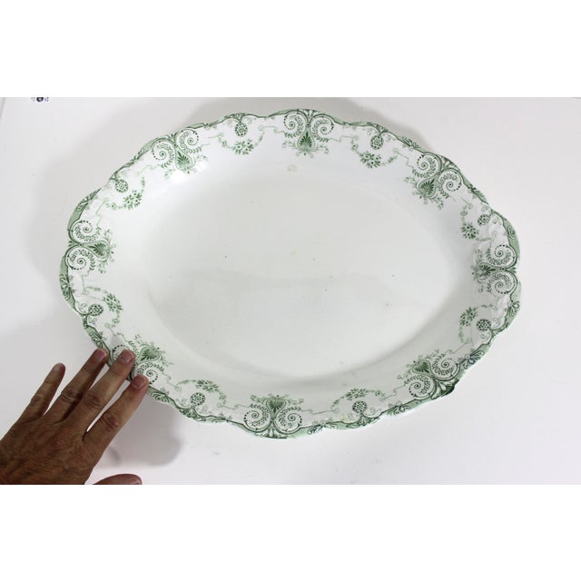 Antique White Antique English Ironstone Transferware Platter For Sale - Image 8 of 10