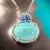 Magnificent Natural Persian Turquoise Sapphire and Diamond Pendant Necklace 17" 14k White Gold 19.03 TCW Certified $6,950...