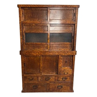 1920s 10-Compartment Burl Wood Chadansu Tea Chest For Sale