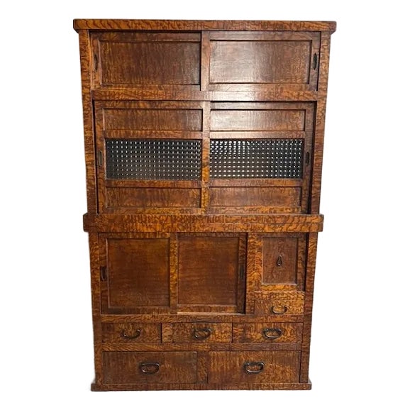 1920s 10-Compartment Burl Wood Chadansu Tea Chest For Sale
