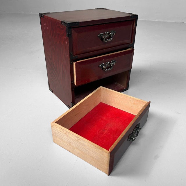 Wood Vintage Japanese Wooden Jewelry Cabinet, 1980s For Sale - Image 7 of 8