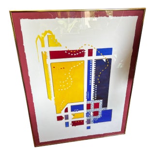 1970s Art Deco, Abstract Framed Art Piece For Sale