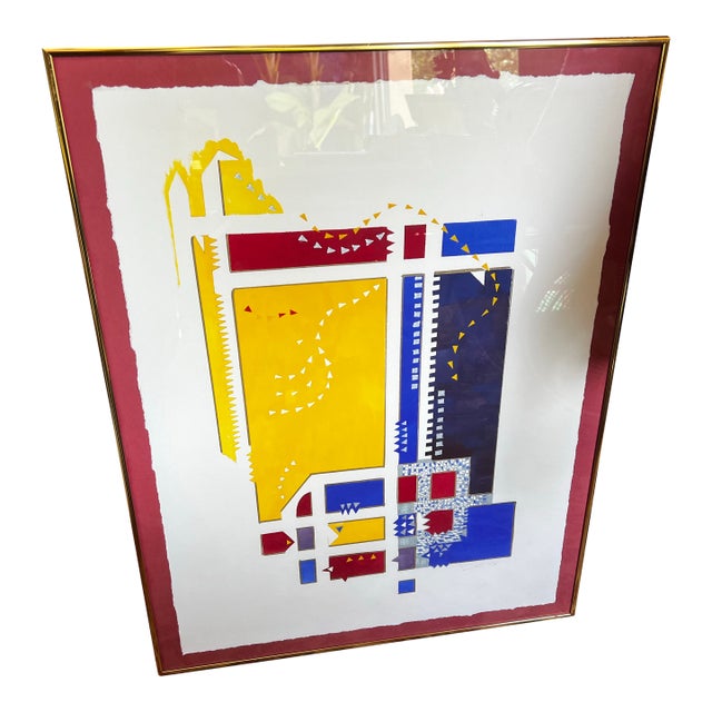 1970s Art Deco, Abstract Framed Art Piece For Sale