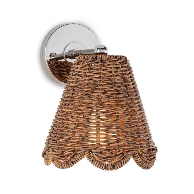 Kismet Scalloped Hanging Sconce, Polished Nickel For Sale In Detroit - Image 6 of 6