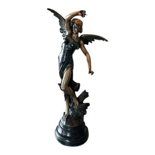 French Art Nouveau Sculptural Table Lamp For Sale