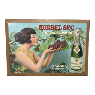 1920s Antique California Champagne Advertising Sign For Sale