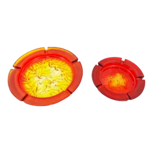 1960s Large Blenko Amberina Cigar Ashtray - a Pair
