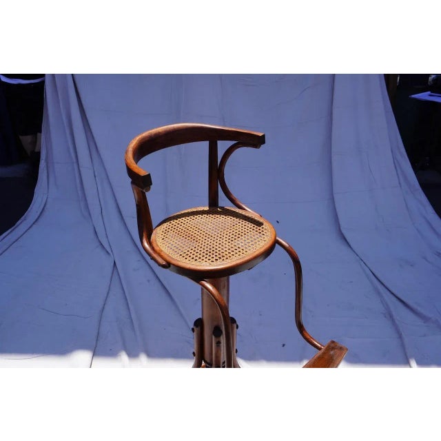Thonet Attributed Thonet Children’s Hairdresser Swivel Chair – Austria, 1920s For Sale - Image 4 of 8