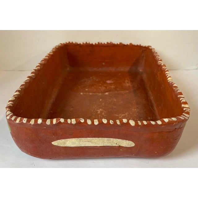 Terra Cotta Vintage Mexican Pottery Terra Cotta Dish For Sale - Image 8 of 13