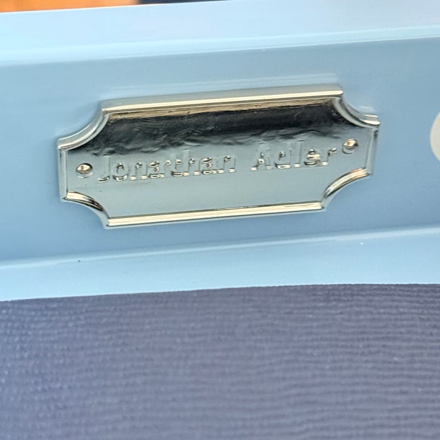 Plastic Jonathan Adler Channing Lacquered Desk—Blue For Sale - Image 7 of 11