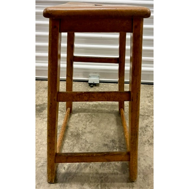 Early 19th Century Vintage Wooden Stool For Sale - Image 5 of 8