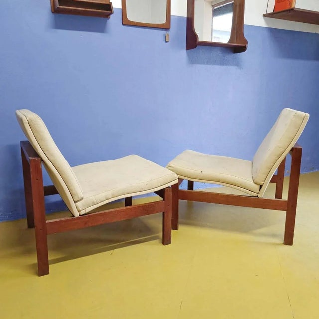 Wood Set of Vintage Moduline Lounge Chairs by Ole Gjerløv-Knudsen & Torben Lind, 1960s For Sale - Image 7 of 12