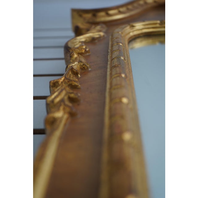 Glass Decorative Crafts Carved Frame Gold Gilt Mirror For Sale - Image 7 of 11