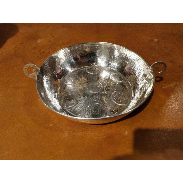 Silver Tray with Embedded Silver Coins, 19th Century For Sale - Image 12 of 13