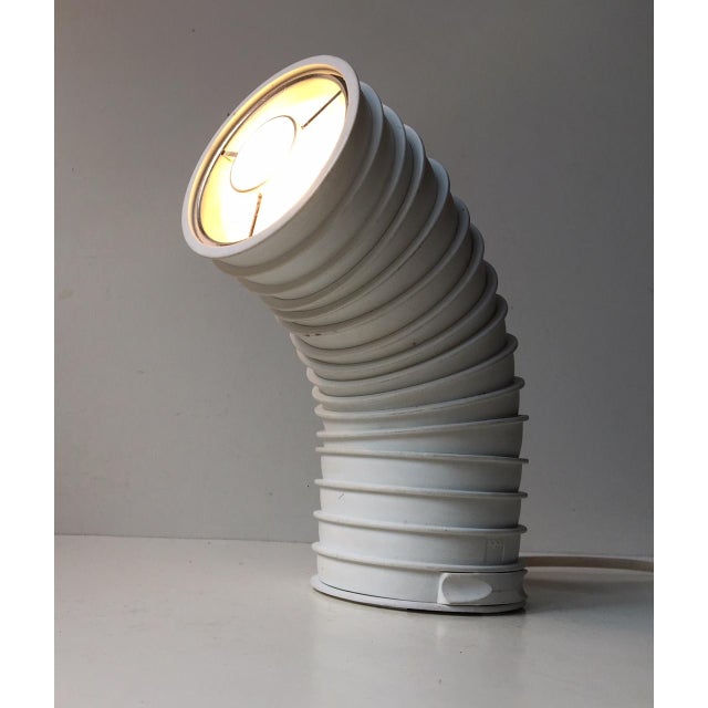 - Space Age table light - Shaped like a worm or industrial pipe - Designed by Danish architect Ole Pless-Jørgensen -...