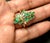 Metal 1.5 Ct Natural Emerald, Marquise Stone and 2 Diamond Ring 14 Karat Yellow Gold For Sale - Image 7 of 18