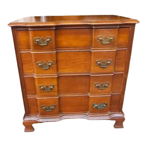 Mid 20th Century Permacraft Chippendale Block Front Mahogany Chest of Drawers