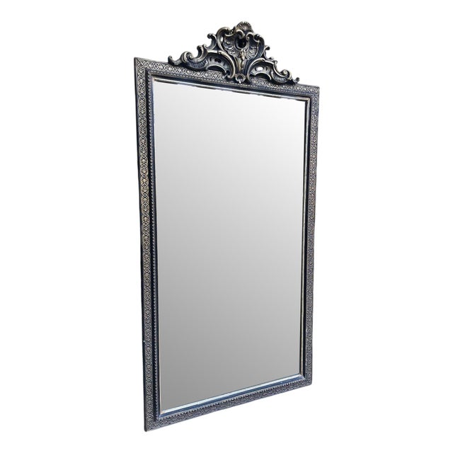 Napoleon III Mirror with Gold Leaf and Blackened Wood For Sale