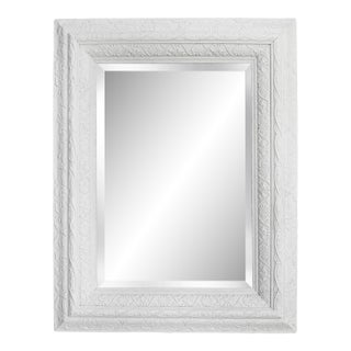 Ivory Victorian Wide Framed Mirror For Sale