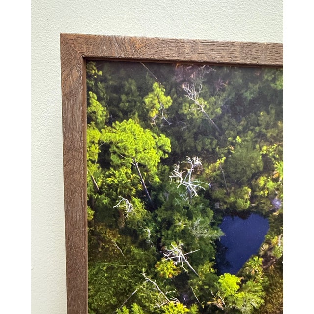 Wood 21st-Century, Untitled, Aerial Color Photograph of Dock Framed, Artist Tom Schifanella For Sale - Image 7 of 11