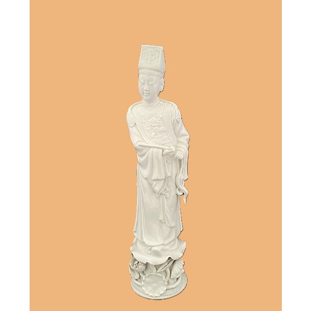 Chinese Early 20th C. Blanc DeChine Chinese Figurine-Immortal Taoist Male Statue Dehua Kilns in Fjjian China For Sale - Image 3 of 18