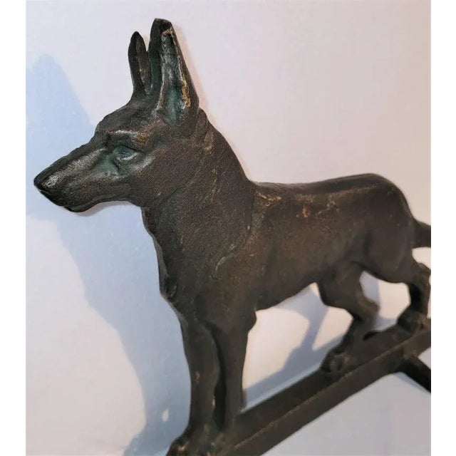 19th C Bronze German Sheppard Doorstop For Sale - Image 4 of 6