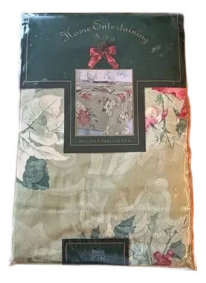 Contemporary Holiday Poinsetta Tablecloth