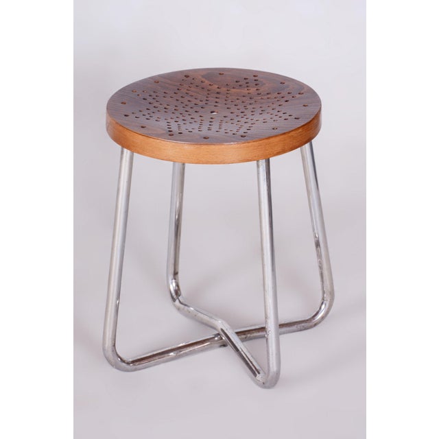 Bauhaus Bauhaus Stools in Chromed Steel, Beech and Plywood, Germany, 1930s, Set of 2 For Sale - Image 3 of 12
