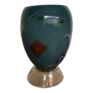 Hand Blown Glass Footed Vase