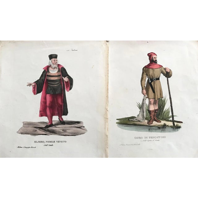 Pair of Vintage Italian Costume Prints, Circa 1700 (Set of 2) For Sale - Image 6 of 6