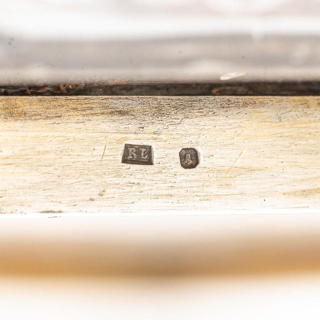 Antique 19th century austrian rare and unusual solid silver-gilt & enamel rock crystal dish. Enamelled with putti and...