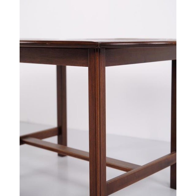 Wood Butler Coffee Table in Polished Mahogany with Brass Fittings, 1940s For Sale - Image 7 of 11