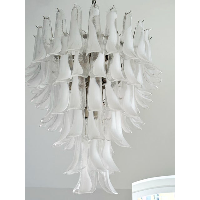 Eclectic White Murano Chandelier For Sale - Image 11 of 15