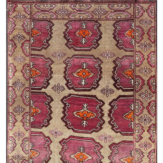 Textile Antique Kurdish Gallery Runner With Tribal Design in Repeating Medallions 5'1 X 10'10 For Sale - Image 7 of 11