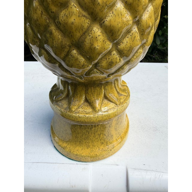 Vintage Glazed Ceramic Pineapple Form Table Lamp For Sale - Image 11 of 12