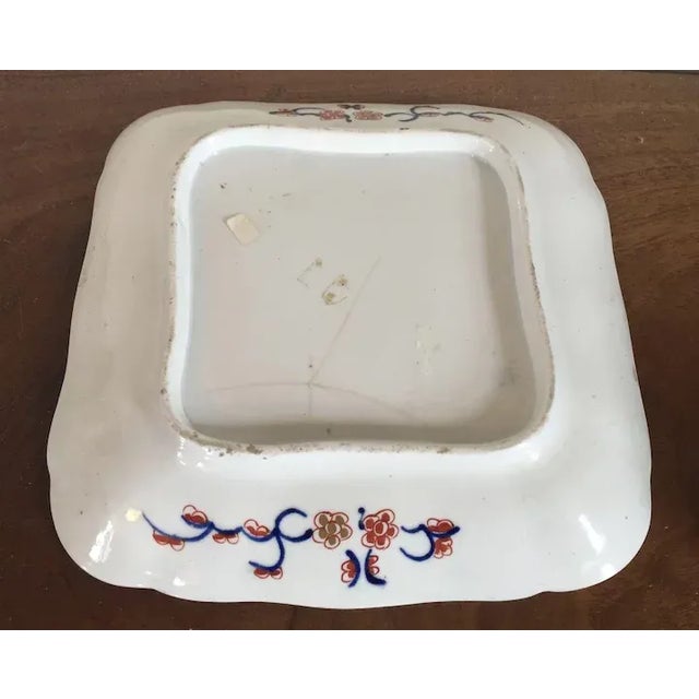 1810 Coalport Porcelain Rock & Tree Imari Square Dessert Dish 1810 For Sale In New York - Image 6 of 8