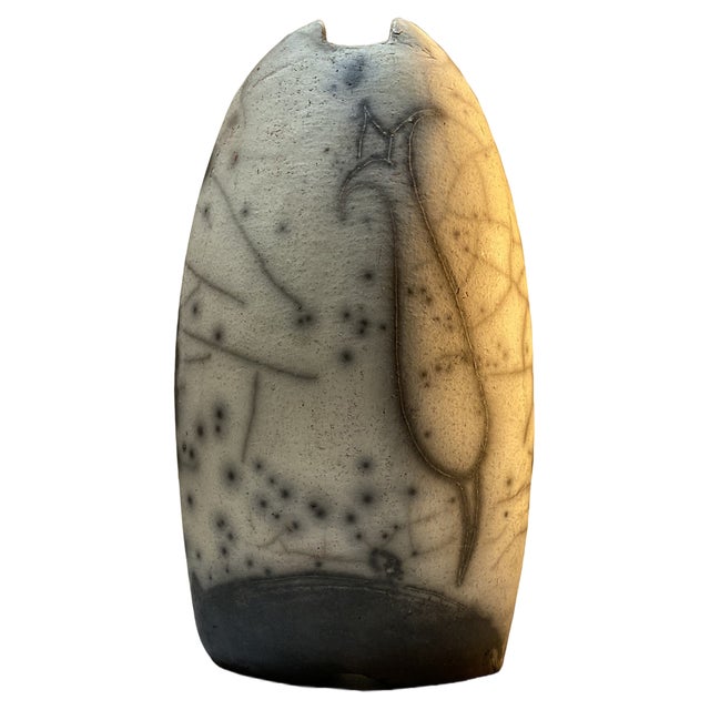 Hungarian No. 11 Raku Pottery Flat Vase by Ferenc Szili, 2017 For Sale