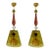 Olive Green, Mid Century Modern, Murano Glass Pendant Lights - a Pair For Sale