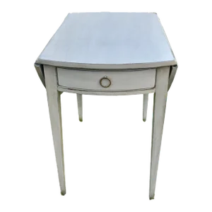Vintage Mahogany Traditional Style Pembroke Table in Distressed Glacier Gray