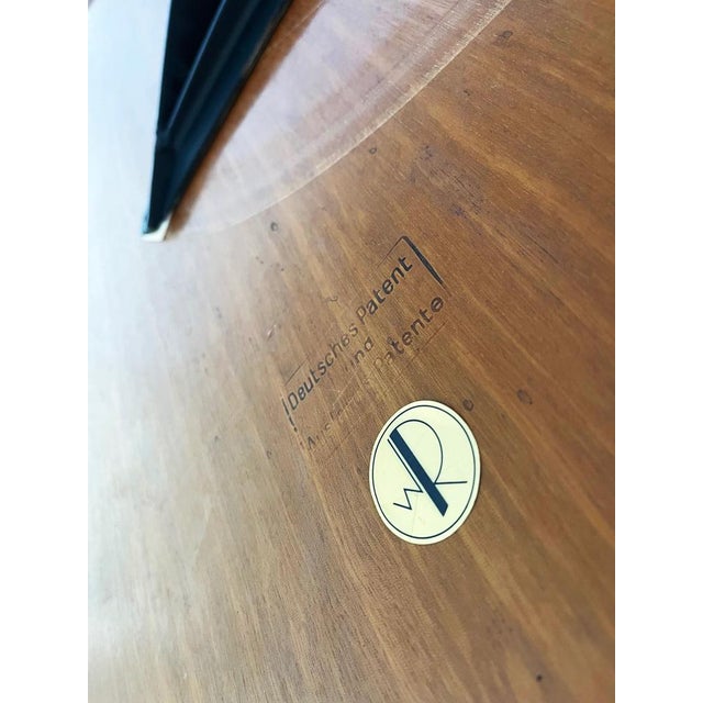 Mid-Century Adjustable Dining or Coffee Table in Nutwood Veneer and Chrome by Wilhelm Renz, 1975 For Sale - Image 13 of 17