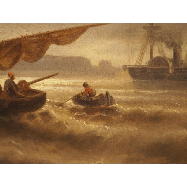 Dramatic 19th Century Maritime Oil on Canvas Painting by Josef Mahorcig, 1880 For Sale - Image 16 of 18