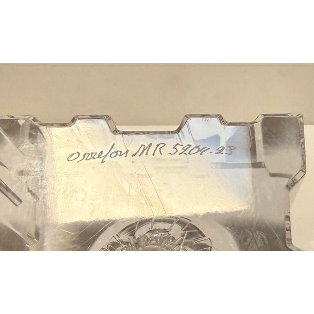 Mid 20th Century Art Deco Style Signed Orrefors Architectural Crystal Vase For Sale - Image 5 of 5