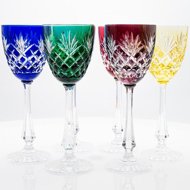 Ice Crystal Glasses attributed to Sèvres, France, 1960, Set of 6 For Sale - Image 4 of 10