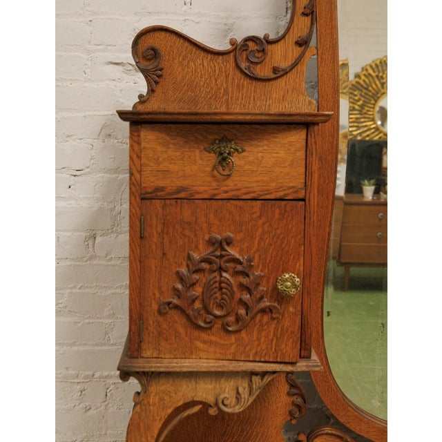 Tiger Oak French Antique Dresser For Sale - Image 4 of 12