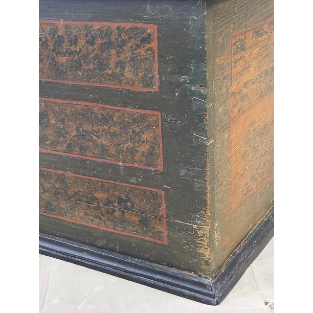 Late 19th Century Antique European (German or Czechia) Pine Blanket Chest With Original Paint For Sale - Image 5 of 16