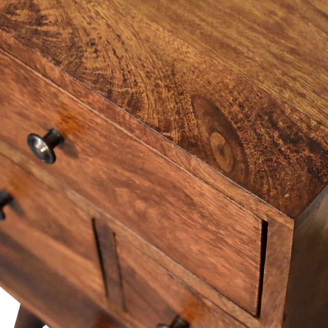 Rustic Mixed Chestnut 4-Drawer Bedside Chest For Sale In Philadelphia - Image 6 of 8