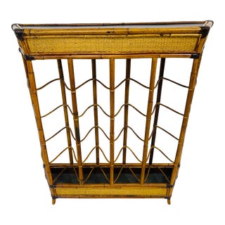 Vintage British Colonial Inspired Bamboo and Rattan Diminutive Console. For Sale