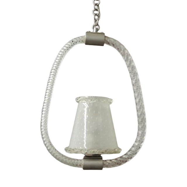 Murano Glass Suspension Chandelier by Barovier & Toso, 1950s For Sale